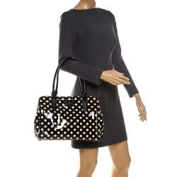 Kate Spade Black/White Patent Leather Polka Dot Satchel