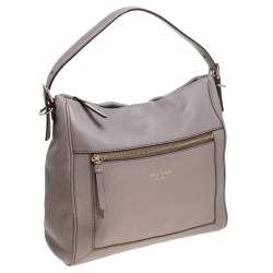 Pre Owned Kate Spade Grey Leather Shoulder Bag