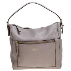 Pre Owned Kate Spade Grey Leather Shoulder Bag