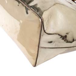 Pre Owned Kate Spade Gold Metallic Gold Patent leather Zip Tote