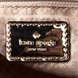 Pre Owned Kate Spade Gold Metallic Gold Patent leather Zip Tote