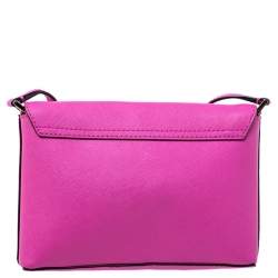 Pre Owned Kate Spade Hot Pink Leather Astor Court Flap Crossbody Bag