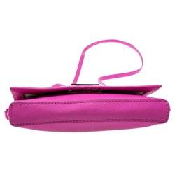 Pre Owned Kate Spade Hot Pink Leather Astor Court Flap Crossbody Bag