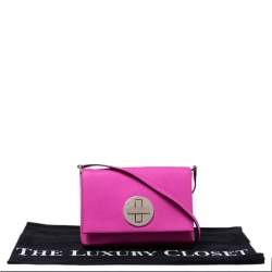 Pre Owned Kate Spade Hot Pink Leather Astor Court Flap Crossbody Bag
