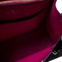 Pre Owned Kate Spade Black/Pink Leather Annelle Arbour Hill Tote