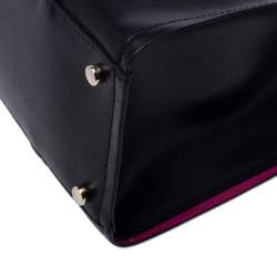 Pre Owned Kate Spade Black/Pink Leather Annelle Arbour Hill Tote