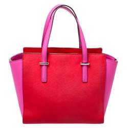 Pre Owned Kate Spade Red/Pink Leather Cedar Street Hayden Tote