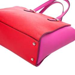 Pre Owned Kate Spade Red/Pink Leather Cedar Street Hayden Tote
