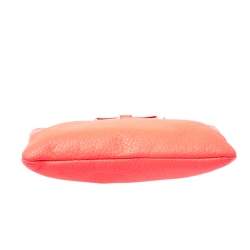 Pre Owned Kate Spade Neon Coral Orange Leather Top Zip Crossbody Bag