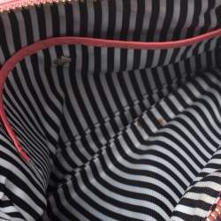 Pre Owned Kate Spade Neon Coral Orange Leather Top Zip Crossbody Bag