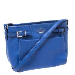 Pre Owned Kate Spade Blue Leather Mini Brandy Crossbody Bag