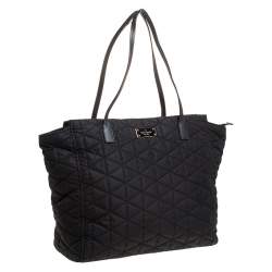 Pre Owned Kate Spade Black Quilted Nylon New Lightweight Tote