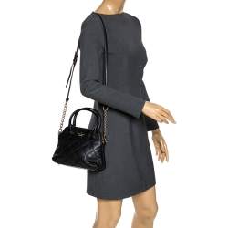 Pre Owned Kate Spade Black Leather Patterson Drive Dome Satchel