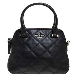 Pre Owned Kate Spade Black Leather Patterson Drive Dome Satchel