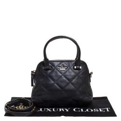 Pre Owned Kate Spade Black Leather Patterson Drive Dome Satchel
