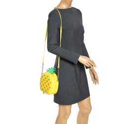 Kate Spade Yellow Pineapple Leather Crossbody Bag