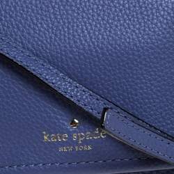 Pre Owned Kate Spade Lavender Leather Flap Zip Around Crossbody Bag 