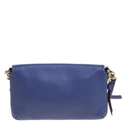 Pre Owned Kate Spade Lavender Leather Flap Zip Around Crossbody Bag 