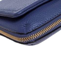 Pre Owned Kate Spade Lavender Leather Flap Zip Around Crossbody Bag 