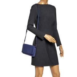 Pre Owned Kate Spade Lavender Leather Flap Zip Around Crossbody Bag 