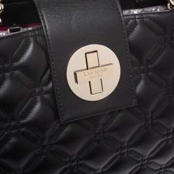 Pre Owned Kate Spade Black Quilted Leather Astor Court Elena Tote