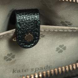 Pre Owned Kate Spade Metallic Green Leather Small Lottie Crossbody Bag