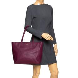 Pre Owned Kate Spade Burgundy Leather Street Violeta Shopper Tote