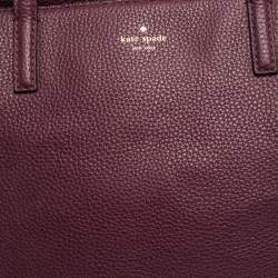 Pre Owned Kate Spade Burgundy Leather Street Violeta Shopper Tote