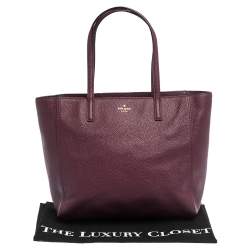 Pre Owned Kate Spade Burgundy Leather Street Violeta Shopper Tote