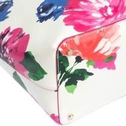 Pre Owned Kate Spade Multicolor Printed Leather Turn Over A New Leaf Len Tote