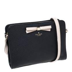 Pre Owned Kate Spade Black/Pink Leather Street Fannie Crossbody Bag