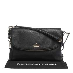 Pre Owned Kate Spade Black Leather Polly Shoulder Bag