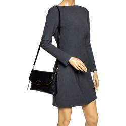 Pre Owned Kate Spade Black Leather Polly Shoulder Bag