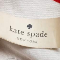 Pre Owned Kate Spade Brown/White Leather Weekender Bag