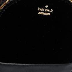 Pre Owned Kate Spade Black Velvet and Leather Mini Watson Lane Merry Backpack