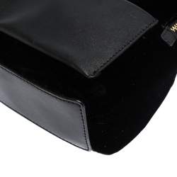 Pre Owned Kate Spade Black Velvet and Leather Mini Watson Lane Merry Backpack