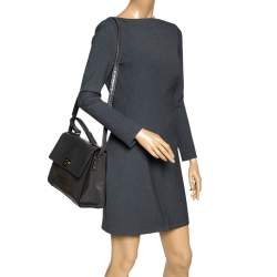 Kate Spade Grey Croc Embossed Patent Leather Knightsbridge Doris Top Handle Bag