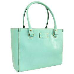Pre Owned Kate Spade Blue Leather Wellesley Quinn Totes