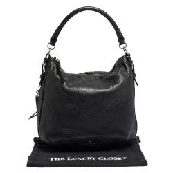 Pre Owned Kate Spade Black Leather Zip Hobo