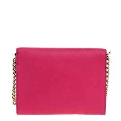 Pre Owned Kate Spade Pink Leather Envelope Flap Shoulder Bag