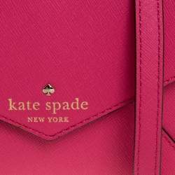 Pre Owned Kate Spade Pink Leather Envelope Flap Shoulder Bag