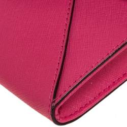 Pre Owned Kate Spade Pink Leather Envelope Flap Shoulder Bag