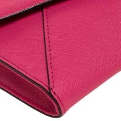 Pre Owned Kate Spade Pink Leather Envelope Flap Shoulder Bag