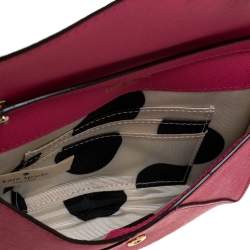Pre Owned Kate Spade Pink Leather Envelope Flap Shoulder Bag