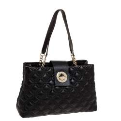Pre Owned Kate Spade Black Quilted Leather Astor Court Elena Tote
