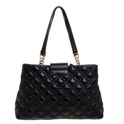 Pre Owned Kate Spade Black Quilted Leather Astor Court Elena Tote