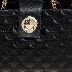 Pre Owned Kate Spade Black Quilted Leather Astor Court Elena Tote