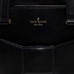 Pre Owned Kate Spade Black Leather Bow Tote