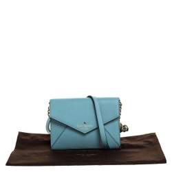Pre Owned Kate Spade Blue Leather Envelope Crossbody Bag