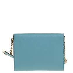 Pre Owned Kate Spade Blue Leather Envelope Crossbody Bag